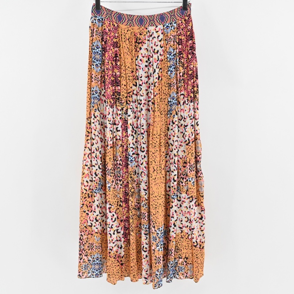 Anthropologie Panthera Maxi Skirt Size 0 Bhanuni by Jyoti Flowy Leopard Boho